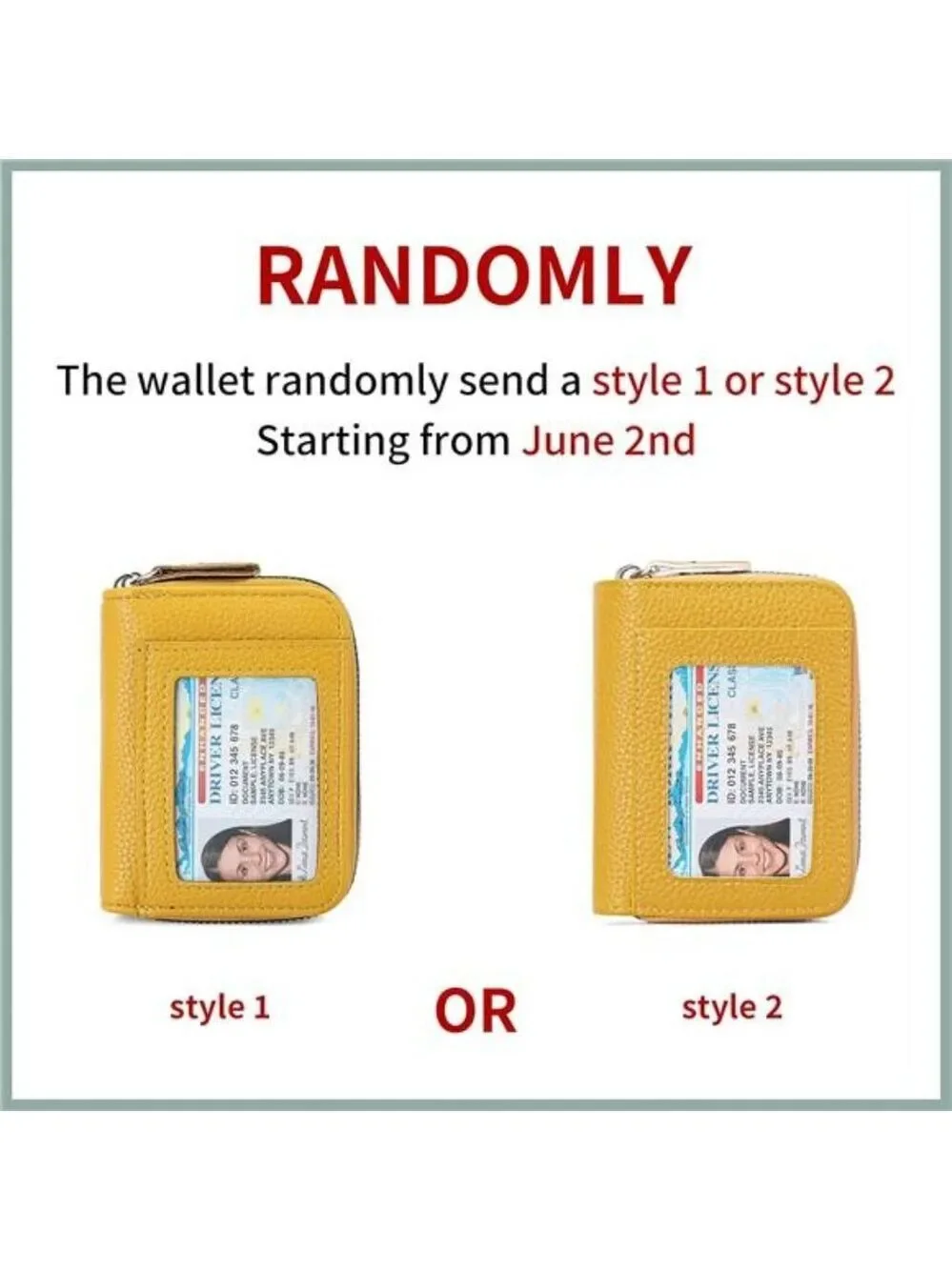 RFID Leather Card Holder Small Wallet for Women Double Zipper ID Coin Purse
